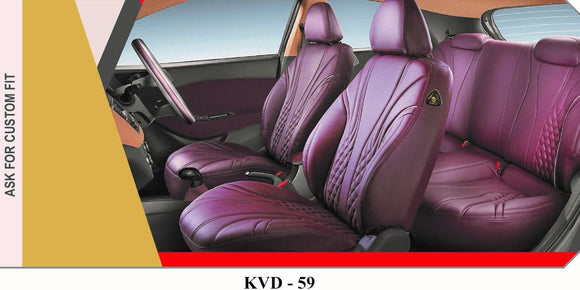 KVD Superior Leather Luxury Car Seat Cover FOR Skoda Kylac FULL CHERRY (WITH 5 YEARS WARRANTY) - D039/143