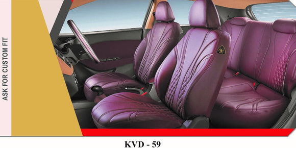 KVD Superior Leather Luxury Car Seat Cover FOR Hyundai Exter FULL CHERRY (WITH 5 YEARS WARRANTY) - D039/98