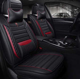 KVD Superior Leather Luxury Car Seat Cover For Maruti Suzuki Victoris Black + Red Free Neckrest Set (With 5 Year Onsite Warranty) (SP) - D047/157