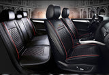 KVD Superior Leather Luxury Car Seat Cover For Skoda Slavia Black + Red (With 5 Year Onsite Warranty) - Dz001/135