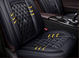 KVD Superior Leather Luxury Car Seat Cover for Kia Carens Full Black (With 5 Year Onsite Warranty) (SP) - D050/142