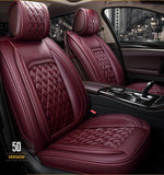 KVD Superior Leather Luxury Car Seat Cover for Skoda Kylac Wine Red (With 5 Year Onsite Warranty) (SP) - D052/143