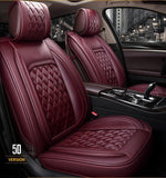 KVD Superior Leather Luxury Car Seat Cover for Kia Carens Wine Red (With 5 Year Onsite Warranty) (SP) - D052/142