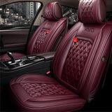 KVD Superior Leather Luxury Car Seat Cover for Honda Elevate Wine Red (With 5 Year Onsite Warranty) (SP) - D052/154