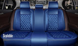 KVD Superior Leather Luxury Car Seat Cover for Kia Carens Full Blue (With 5 Year Onsite Warranty) (SP) - D053/142