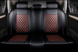 KVD Superior Leather Luxury Car Seat Cover For Mg Astor Black + Cherry (With 5 Year Onsite Warranty) - D006/145