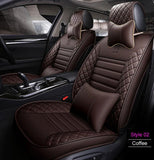 KVD Superior Leather Luxury Car Seat Cover For Maruti Suzuki Victoris Full Coffee Free Pillows And Neckrest Set (With 5 Year Onsite Warranty) - DZ061/157