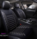 KVD Superior Leather Luxury Car Seat Cover for Kia Carens Black + Silver (With 5 Year Onsite Warranty) - DZ058/142