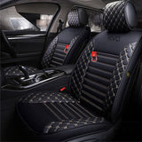 KVD Superior Leather Luxury Car Seat Cover For Kia Syros Black + Silver (With 5 Year Onsite Warranty) - DZ058/158