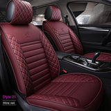 KVD Superior Leather Luxury Car Seat Cover for Skoda Slavia Wine Red (With 5 Year Onsite Warranty) - DZ059/135