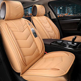 KVD Superior Leather Luxury Car Seat Cover for Kia Carens Beige + Tan (With 5 Year Onsite Warranty) (SP) - D068/142