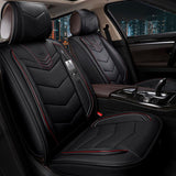 KVD Superior Leather Luxury Car Seat Cover for Skoda Kylac Black + Red (With 5 Year Onsite Warranty) (SP) - D070/143