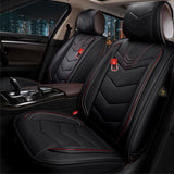 KVD Superior Leather Luxury Car Seat Cover for Kia Carens Black + Red (With 5 Year Onsite Warranty) (SP) - D070/142