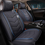 KVD Superior Leather Luxury Car Seat Cover For Kia Syros Black + Blue (With 5 Year Onsite Warranty) (SP) - D071/158