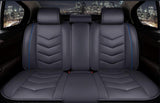 KVD Superior Leather Luxury Car Seat Cover for Kia Carens Black + Blue (With 5 Year Onsite Warranty) (SP) - D071/142