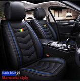 KVD Superior Leather Luxury Car Seat Cover for Skoda Slavia Black + Blue (With 5 Year Onsite Warranty) - DZ073/135