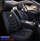 KVD Superior Leather Luxury Car Seat Cover for MG Astor Black + Blue (With 5 Year Onsite Warranty) - DZ073/145