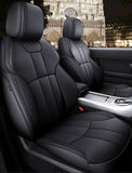 KVD Superior Leather Luxury Car Seat Cover for MG Astor Full Black (With 5 Year Onsite Warranty) - D086/145