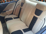 KVD Superior Leather Luxury Car Seat Cover for Mg Comet Beige + Black (With 5 Year Onsite Warranty) - D087/152