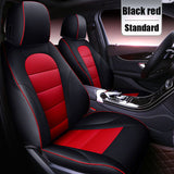 KVD Superior Leather Luxury Car Seat Cover for Skoda Slavia Black + Red (With 5 Year Onsite Warranty) - DZ088/135