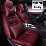 KVD Superior Leather Luxury Car Seat Cover for Mg Comet Wine Red Free Pillows And Neckrest Set (With 5 Year Onsite Warranty) - DZ092/152