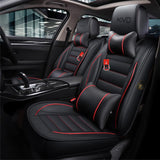 KVD Superior Leather Luxury Car Seat Cover for Mg Comet Black + Red Free Pillows And Neckrest Set (With 5 Year Onsite Warranty) (SP) - D094/152