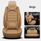 KVD Superior Leather Luxury Car Seat Cover for Kia Carens Beige + Coffee Free Pillows And Neckrest (With 5 Year Warranty) (SP) - D095/142
