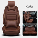 KVD Superior Leather Luxury Car Seat Cover For Tata Curvv Coffee + Beige Free Pillows And Neckrest Set (With 5 Year Onsite Warranty) (SP) - D096/77