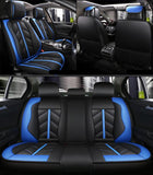 KVD Superior Leather Luxury Car Seat Cover for Skoda Kylac Black + Blue (With 5 Year Onsite Warranty) - D097/143