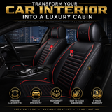 KVD Superior Leather Luxury Car Seat Cover FOR Volkswagen T-Roc BLACK + RED (WITH 5 YEARS WARRANTY) - DZ014/135