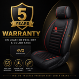 KVD Superior Leather Luxury Car Seat Cover For Citroen C3 BLACK + RED (WITH 5 YEARS WARRANTY) - DZ014/150