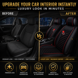 KVD Superior Leather Luxury Car Seat Cover FOR Volkswagen T-Roc BLACK + RED (WITH 5 YEARS WARRANTY) - DZ014/135