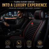 KVD Superior Leather Luxury Car Seat Cover FOR Volkswagen T-Roc BLACK + RED (WITH 5 YEARS WARRANTY) - DZ014/135