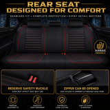 KVD Superior Leather Luxury Car Seat Cover FOR Volkswagen T-Roc BLACK + RED (WITH 5 YEARS WARRANTY) - DZ014/135