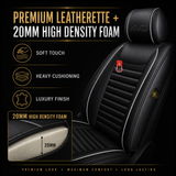 KVD Superior Leather Luxury Car Seat Cover For Citroen C3 BLACK + SILVER (WITH 5 YEARS WARRANTY) - DZ015/150