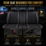 KVD Superior Leather Luxury Car Seat Cover For Citroen C3 BLACK + SILVER (WITH 5 YEARS WARRANTY) - DZ015/150