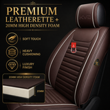 KVD Superior Leather Luxury Car Seat Cover FOR Volkswagen T-Roc COFFEE + WHITE (WITH 5 YEARS WARRANTY) - DZ016/135
