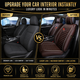 KVD Superior Leather Luxury Car Seat Cover FOR Volkswagen T-Roc COFFEE + WHITE (WITH 5 YEARS WARRANTY) - DZ016/135