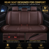 KVD Superior Leather Luxury Car Seat Cover FOR Volkswagen T-Roc COFFEE + WHITE (WITH 5 YEARS WARRANTY) - DZ016/135