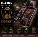KVD Superior Leather Luxury Car Seat Cover FOR Volkswagen T-Roc COFFEE + WHITE FREE PILLOWS AND NECK REST SET (WITH 5 YEARS WARRANTY) - DZ016/135