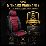 KVD Superior Leather Luxury Car Seat Cover for Maruti Suzuki Sx4 Black + Wine Red (With 5 Year Onsite Warranty) - DZ132/57
