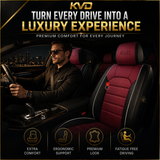 KVD Superior Leather Luxury Car Seat Cover for Maruti Suzuki Sx4 Black + Wine Red (With 5 Year Onsite Warranty) - DZ132/57