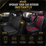 KVD Superior Leather Luxury Car Seat Cover for Maruti Suzuki Sx4 Black + Wine Red (With 5 Year Onsite Warranty) - DZ132/57