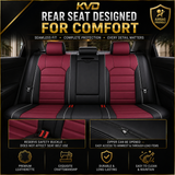 KVD Superior Leather Luxury Car Seat Cover for Maruti Suzuki Sx4 Black + Wine Red (With 5 Year Onsite Warranty) - DZ132/57