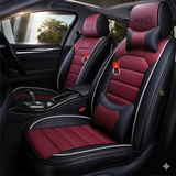 KVD Superior Leather Luxury Car Seat Cover for Maruti Suzuki Sx4 Black + Wine Red Free Pillows And Neckrest (With 5 Year Onsite Warranty)- DZ132/57
