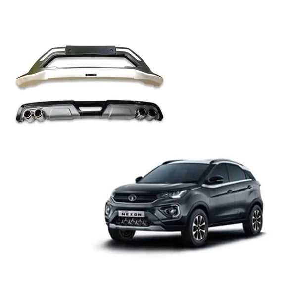 Front and Rear Bumper Guards for Tata Nexon