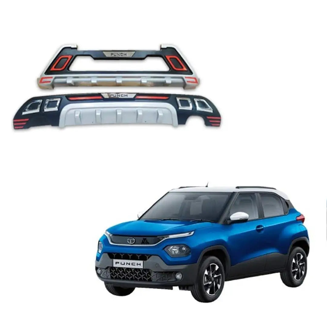 Front and Rear Bumper Protector Guard for Tata Punch – autoclint