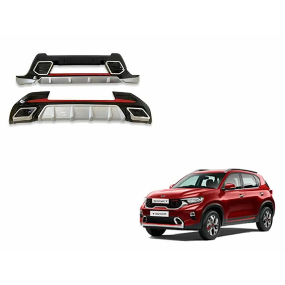Front and Rear Bumper Safety Guard Protectors for Kia Sonet