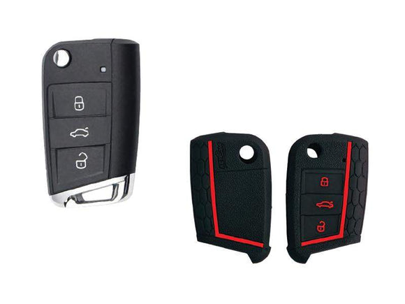 Silicone Car Key Cover For Volkswagen/Skoda KC-44