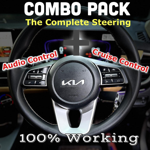 Kia Seltos Convenience Combo: Steering Audio Control & Cruise Control with Free Cable – Plug and Play Upgrade